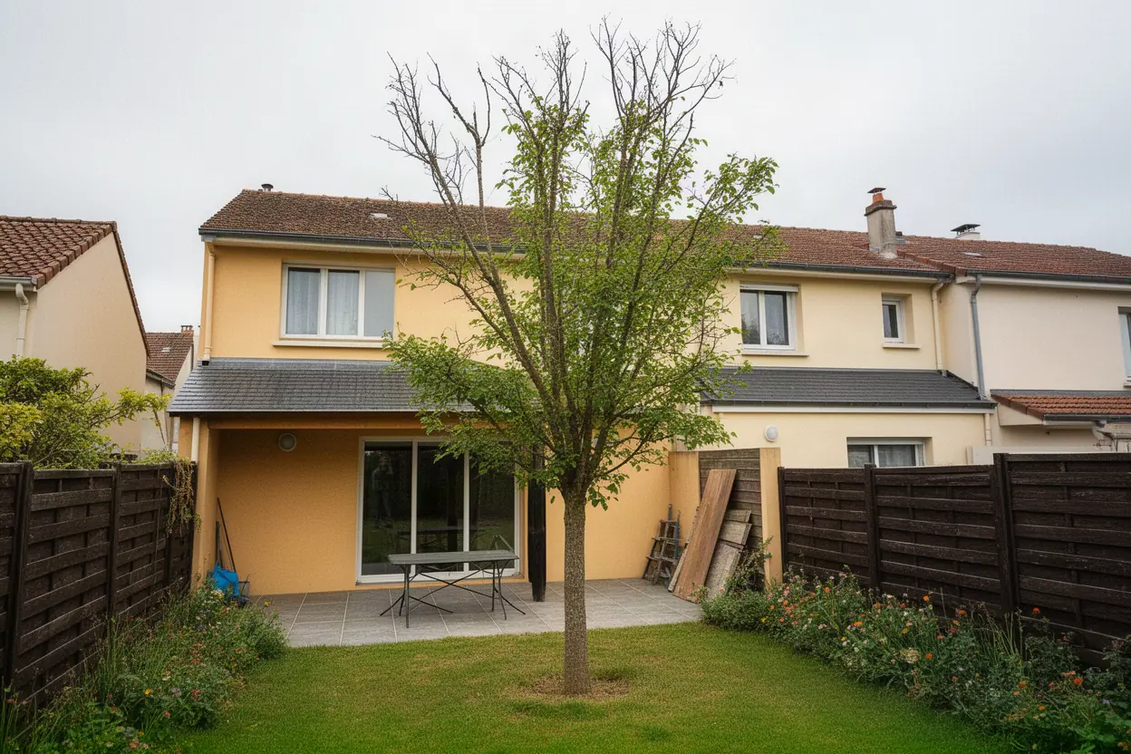 Arbre dépérissant avant démontage sécurisé à Tours
