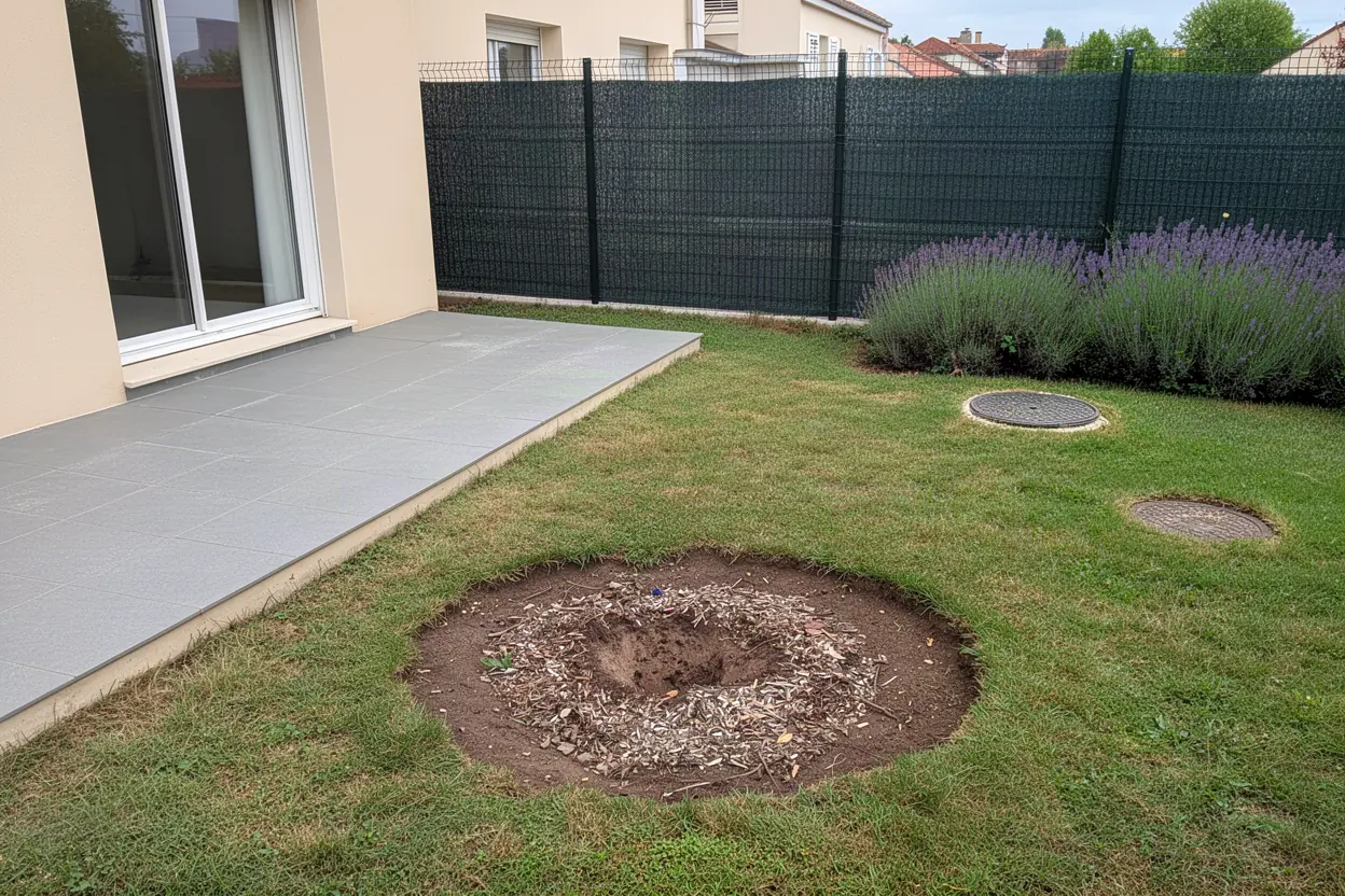 Sol dégagé après dessouchage à Joué-lès-Tours